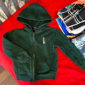 Boys polo hoodie with bear logo